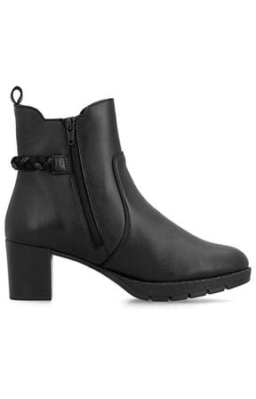 Rieker Braided Detail Boot in Black 