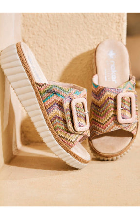 Rieker Braided Mule in Multicolour