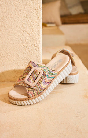Rieker Braided Mule in Multicolour