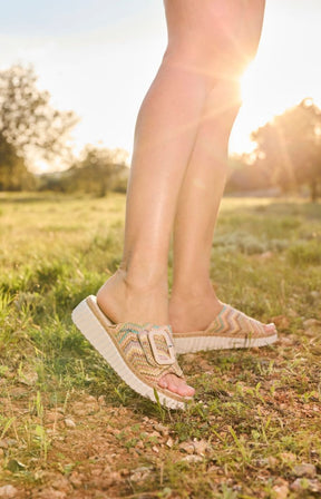 Rieker Braided Mule in Multicolour