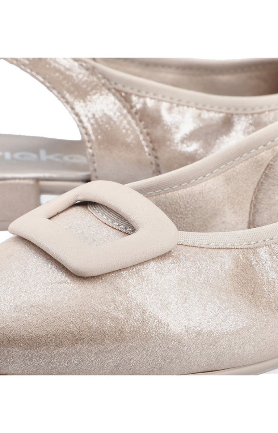 Rieker Buckle Sling Back Shoe in Gold 