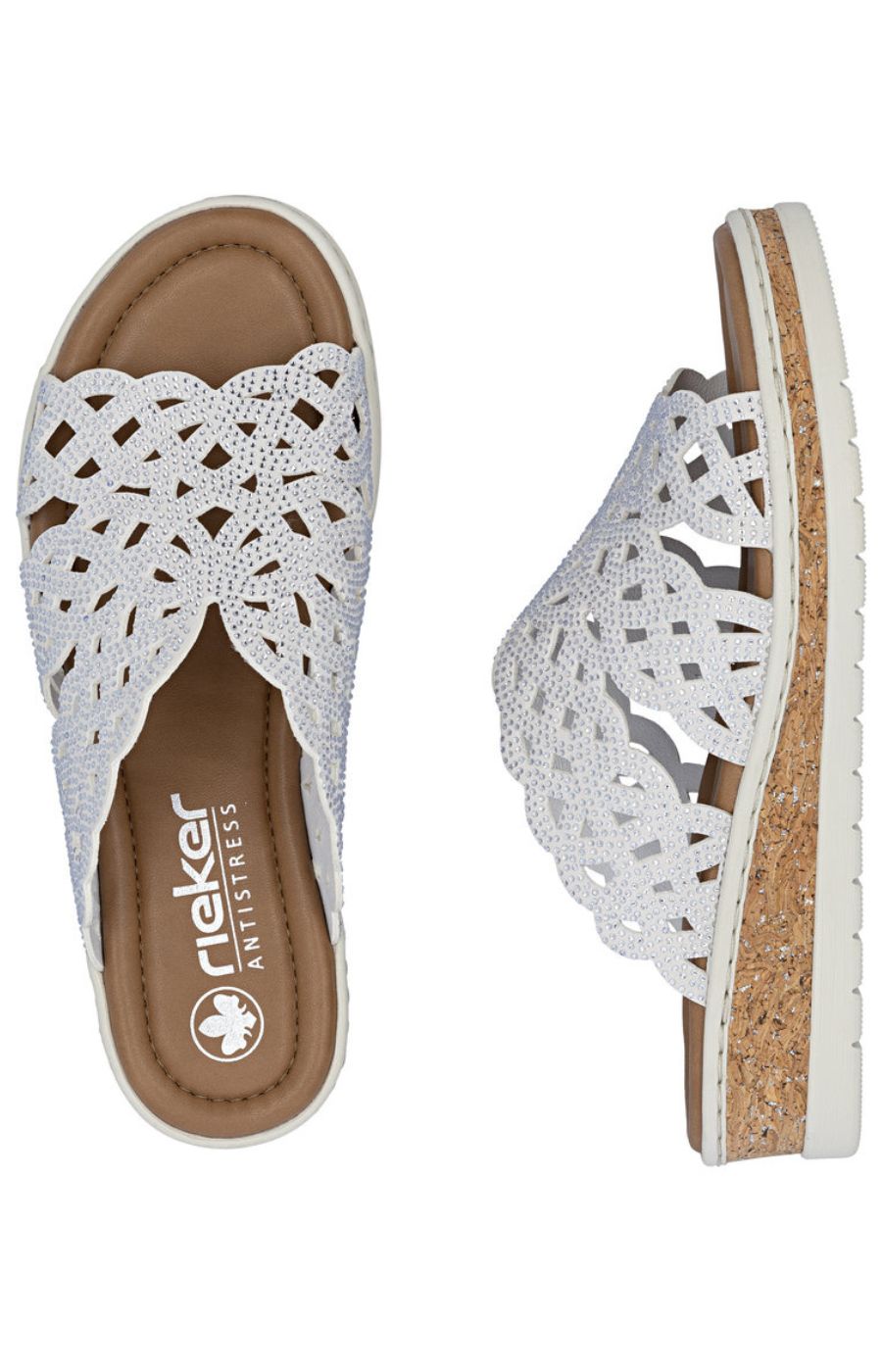 Rieker Diamante Mule in White 