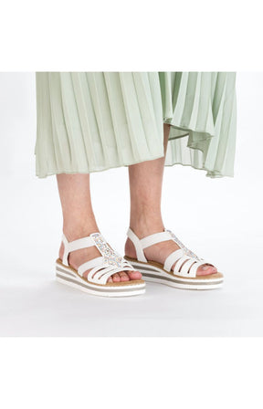 Rieker Diamante Sandal in White