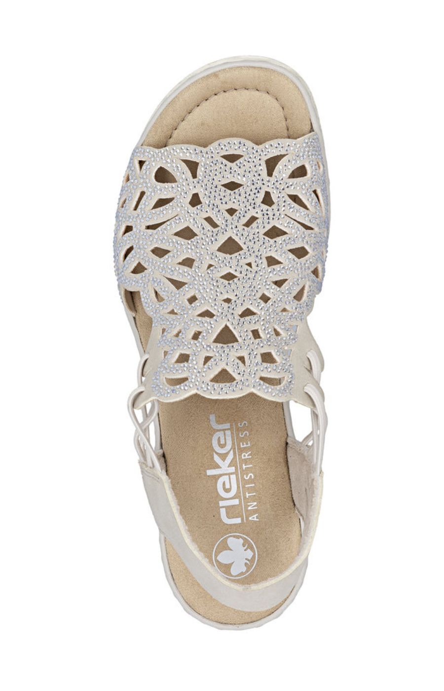 Rieker Diamante Wedge Sandal in Beige 
