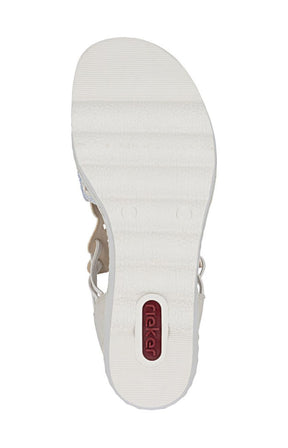 Rieker Diamante Wedge Sandal in Beige