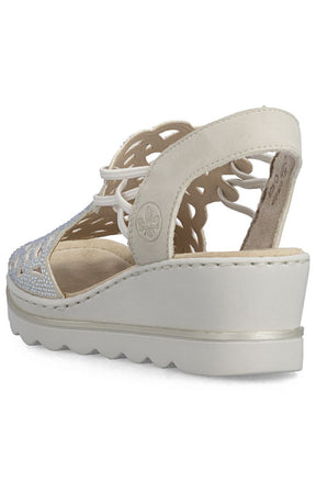 Rieker Diamante Wedge Sandal in Beige 