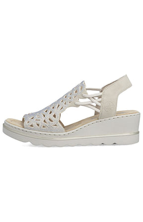 Rieker Diamante Wedge Sandal in Beige 