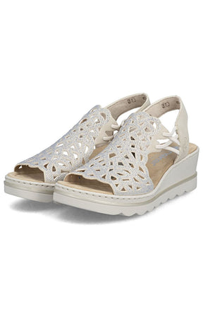 Rieker Diamante Wedge Sandal in Beige 