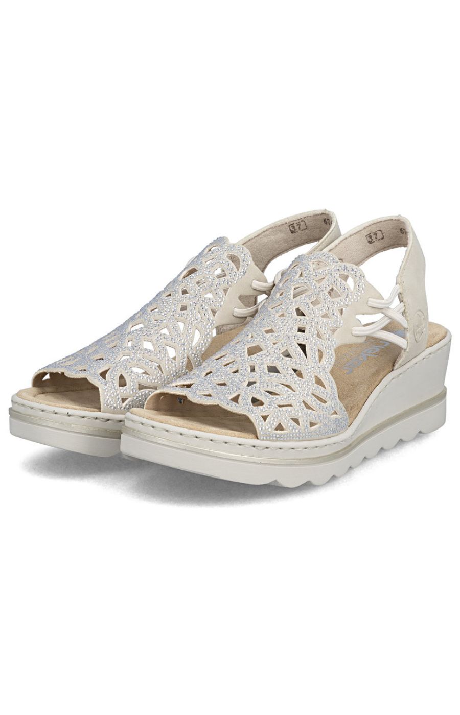Rieker Diamante Wedge Sandal in Beige 