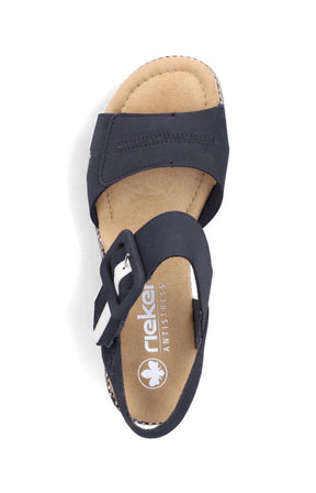 Rieker Glitter Heel Sandal in Navy  