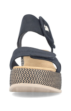 Rieker Glitter Heel Sandal in Navy  