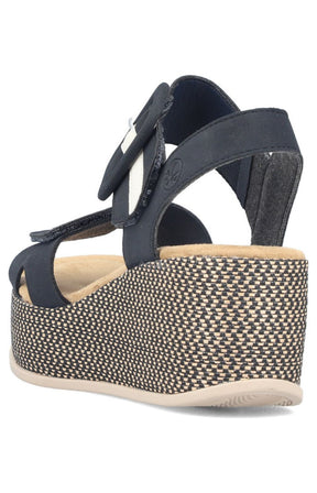 Rieker Glitter Heel Sandal in Navy   