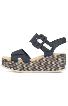 Rieker Glitter Heel Sandal in Navy  
