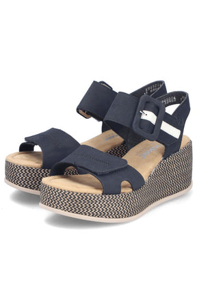 Rieker Glitter Heel Sandal in Navy  
