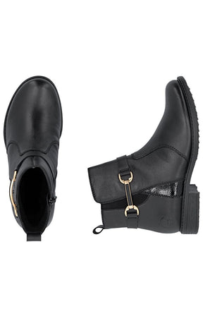 Rieker Gold Buckle Boot in Black 
