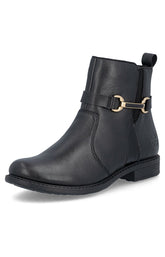 Rieker Gold Buckle Boot in Black 