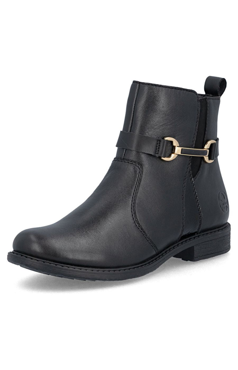 Rieker Gold Buckle Boot in Black 