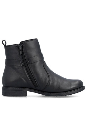 Rieker Gold Buckle Boot in Black 
