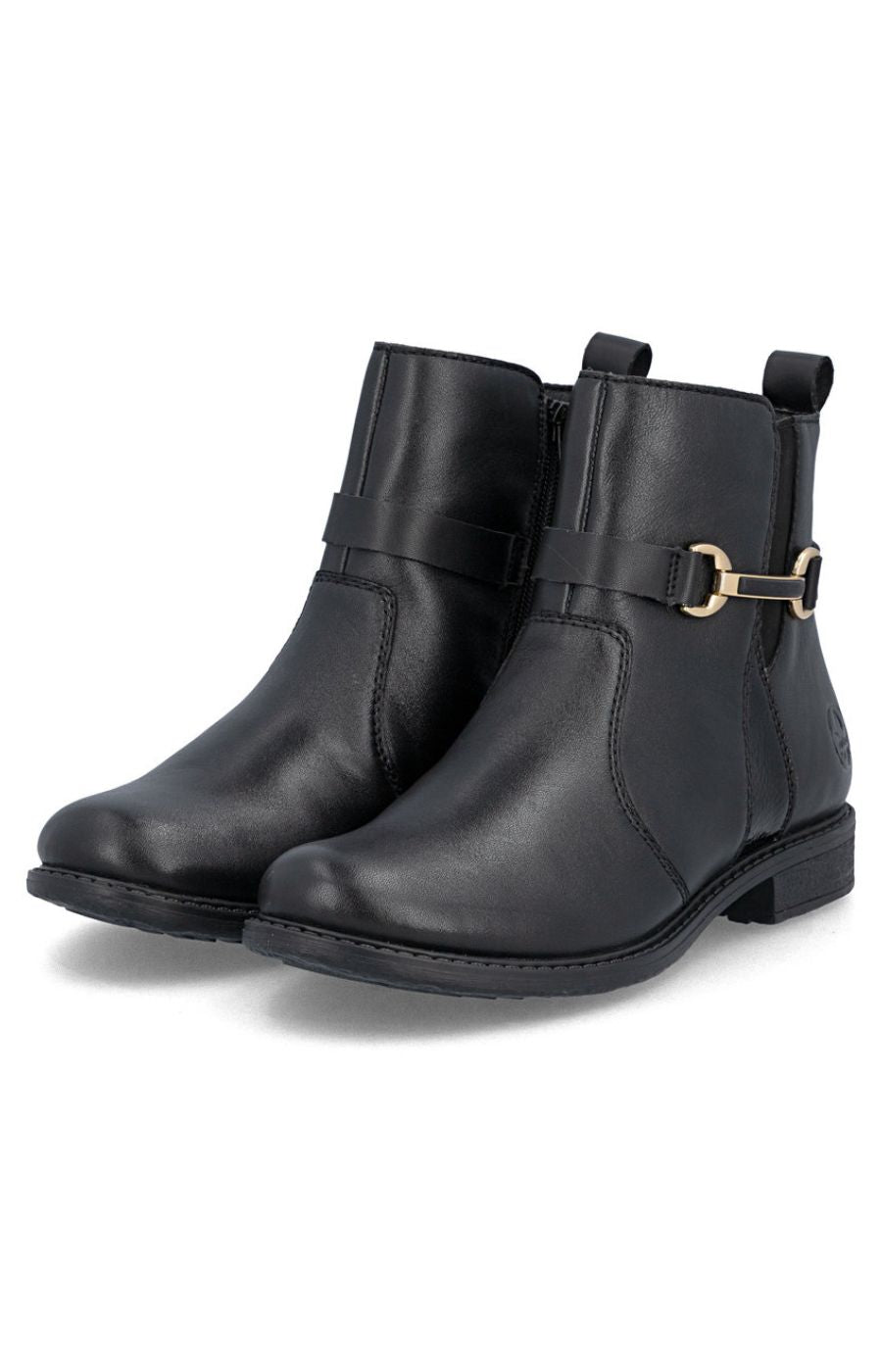 Rieker Gold Buckle Boot in Black 