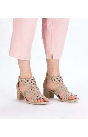 Rieker Heeled Sandal in Beige