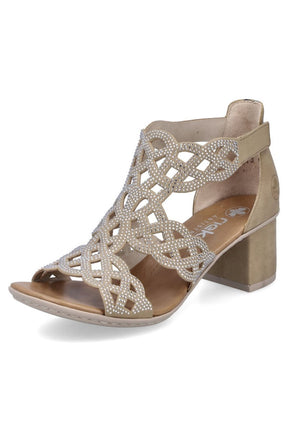 Rieker Heeled Sandal in Beige
