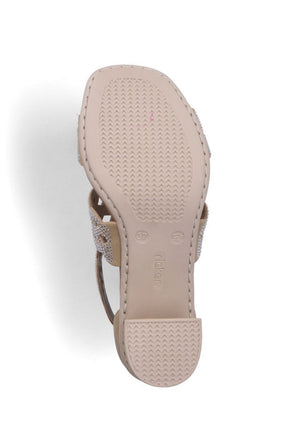 Rieker Heeled Sandal in Beige