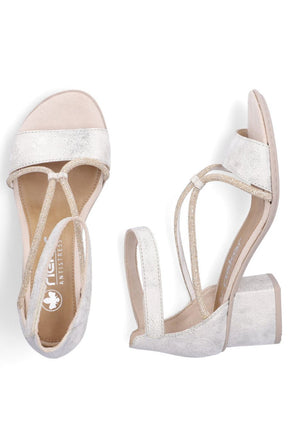 Rieker Heeled Sandal in Metallic 