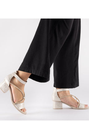 Rieker Heeled Sandal in Metallic