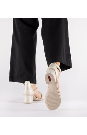 Rieker Heeled Sandal in Metallic 