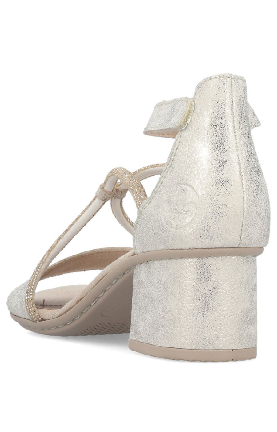 Rieker Heeled Sandal in Metallic 