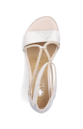 Rieker Heeled Sandal in Metallic 