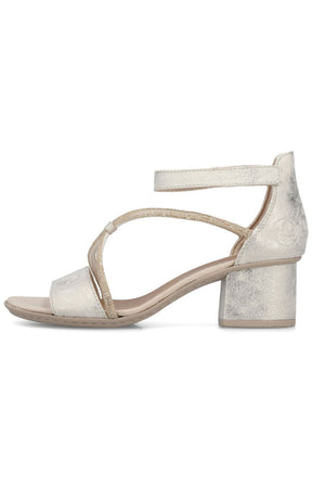 Rieker Heeled Sandal in Metallic 