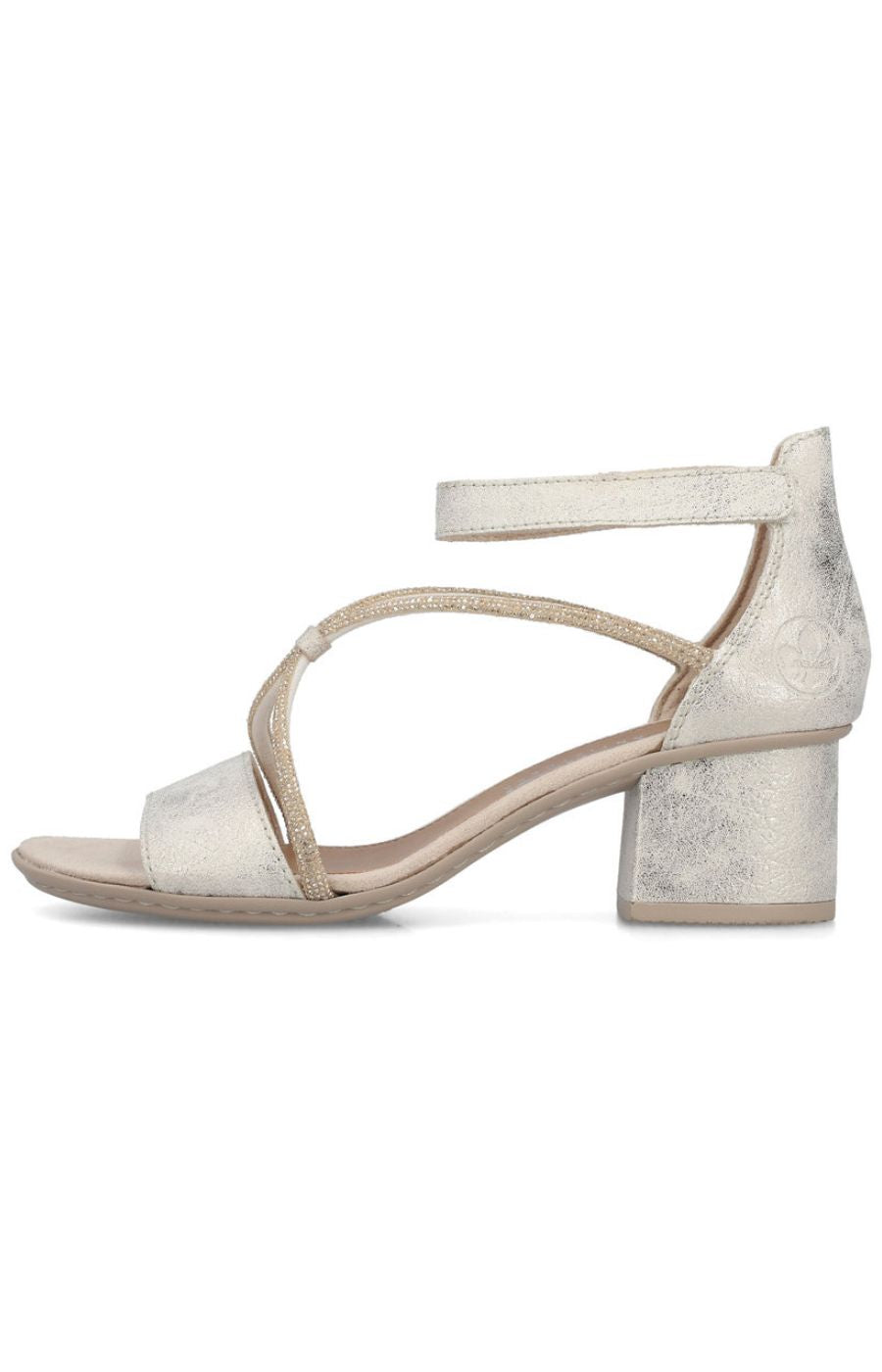 Rieker Heeled Sandal in Metallic 