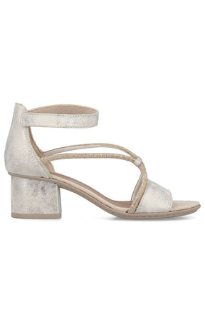 Rieker Heeled Sandal in Metallic 
