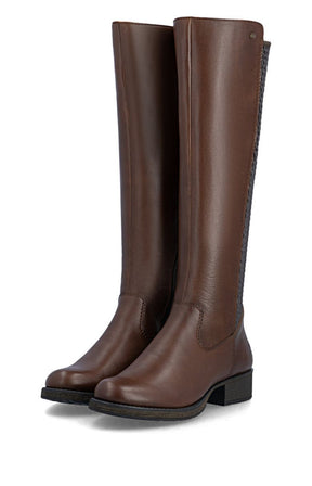 Rieker High Flat Boot in Brown 