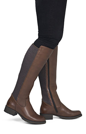 Rieker High Flat Boot in Brown 