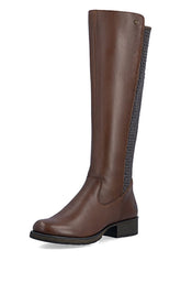 Rieker High Flat Boot in Brown 