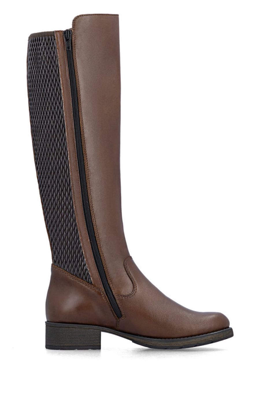 Rieker High Flat Boot in Brown 