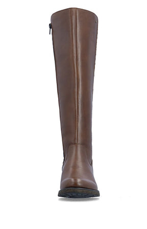 Rieker High Flat Boot in Brown 