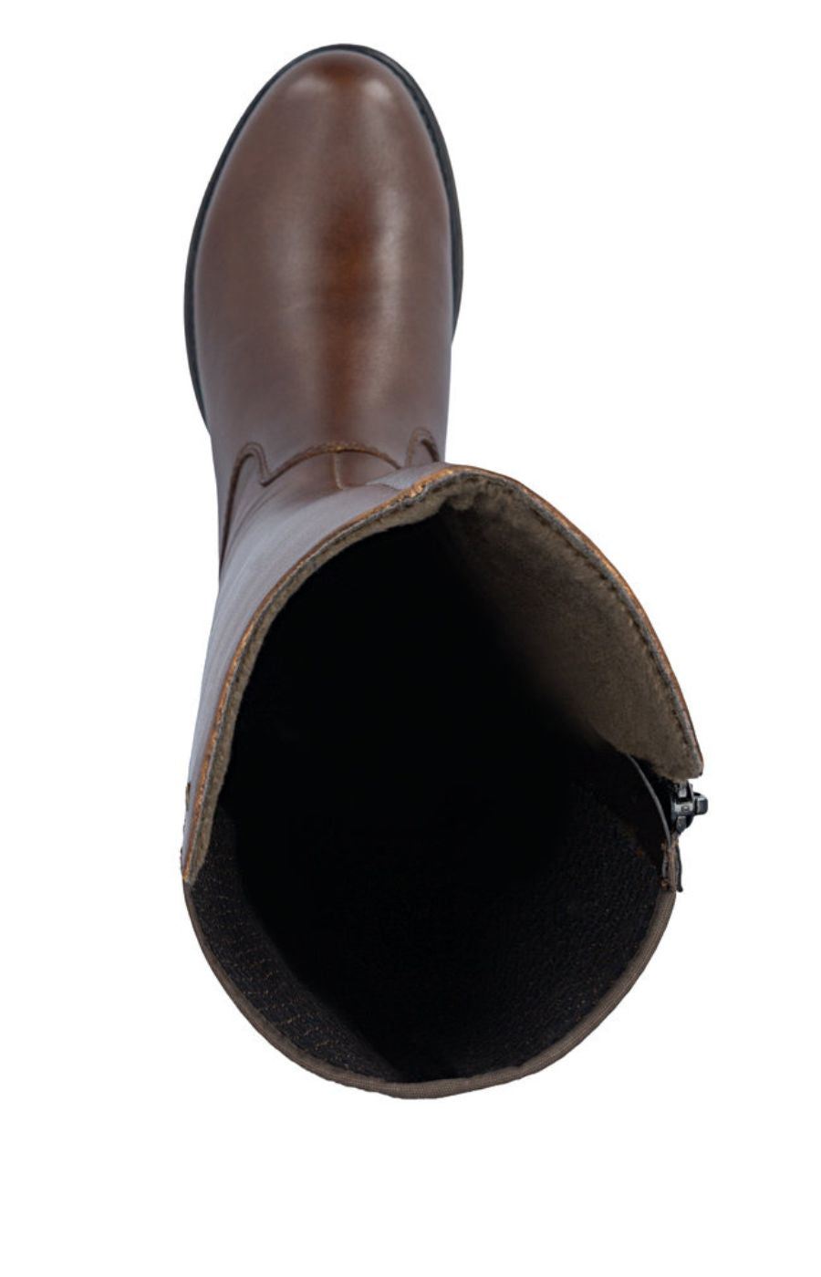 Rieker High Flat Boot in Brown 