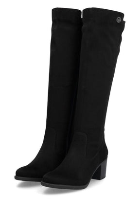 Rieker Knee High Suede Boots in Black 