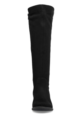 Rieker Knee High Suede Boots in Black 
