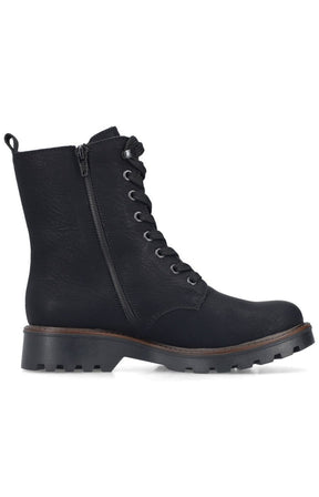Rieker Lace Up Boot in Black 
