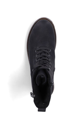 Rieker Lace Up Boot in Black 