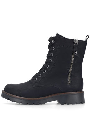 Rieker Lace Up Boot in Black