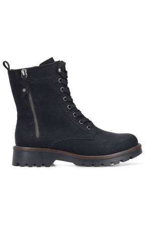 Rieker Lace Up Boot in Black 