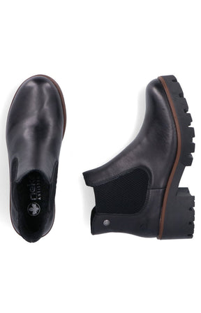 Rieker Leather Chelsea Boot in Black