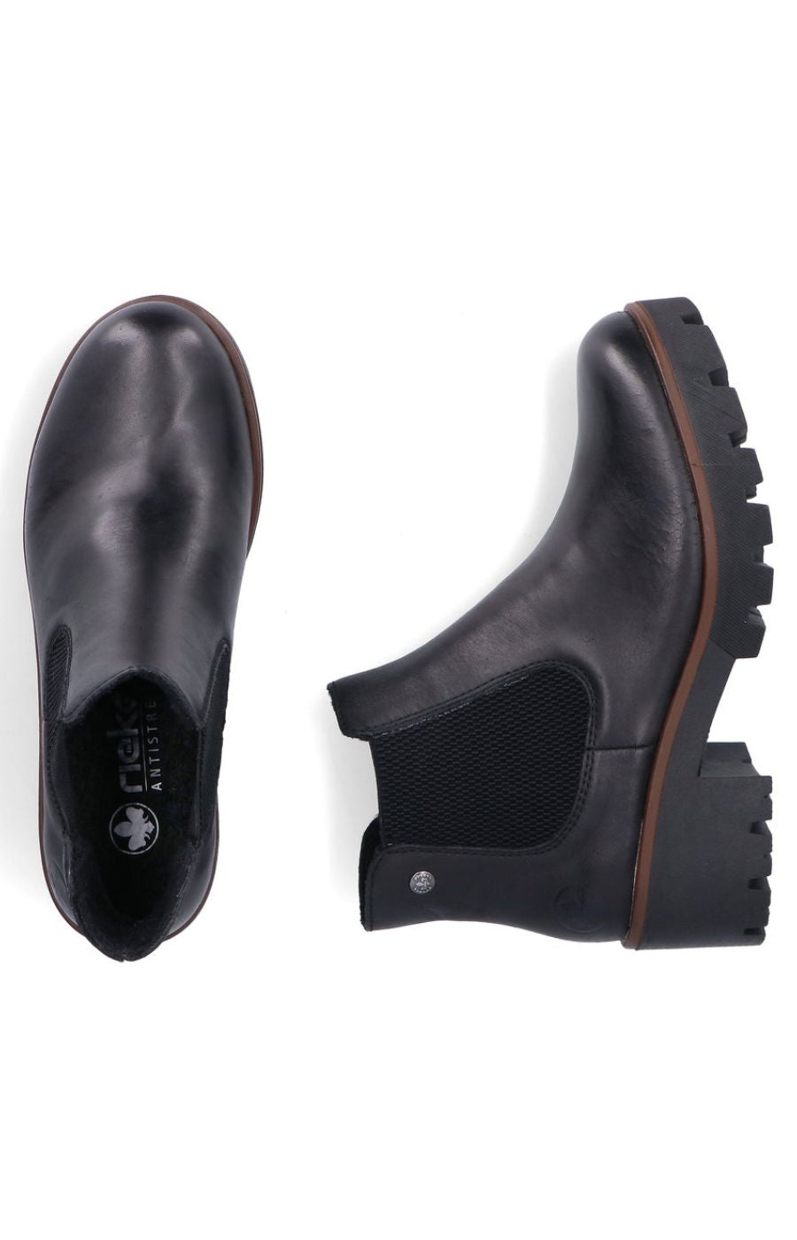 Rieker Leather Chelsea Boot in Black