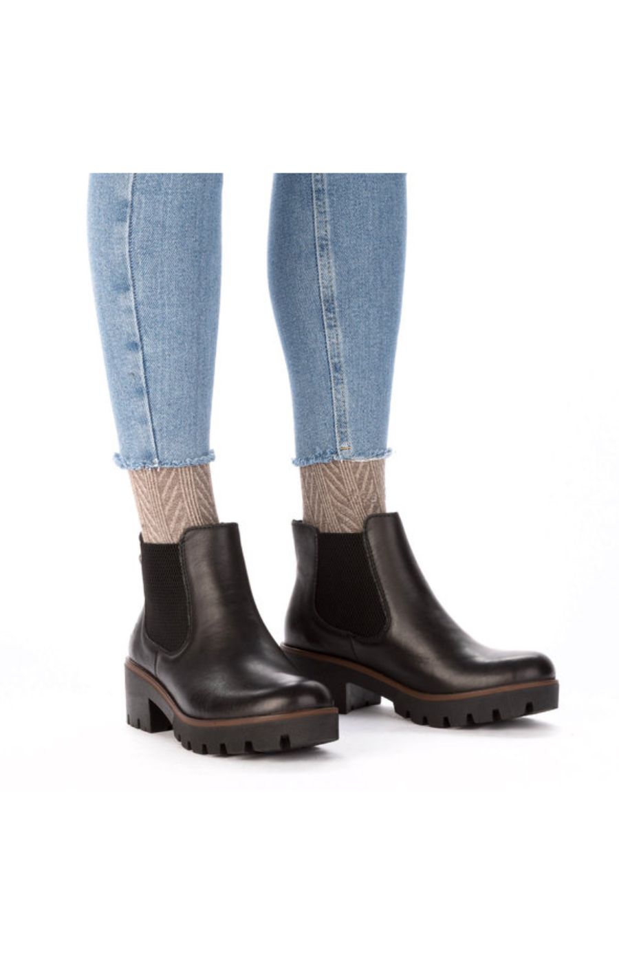 Rieker Leather Chelsea Boot in Black