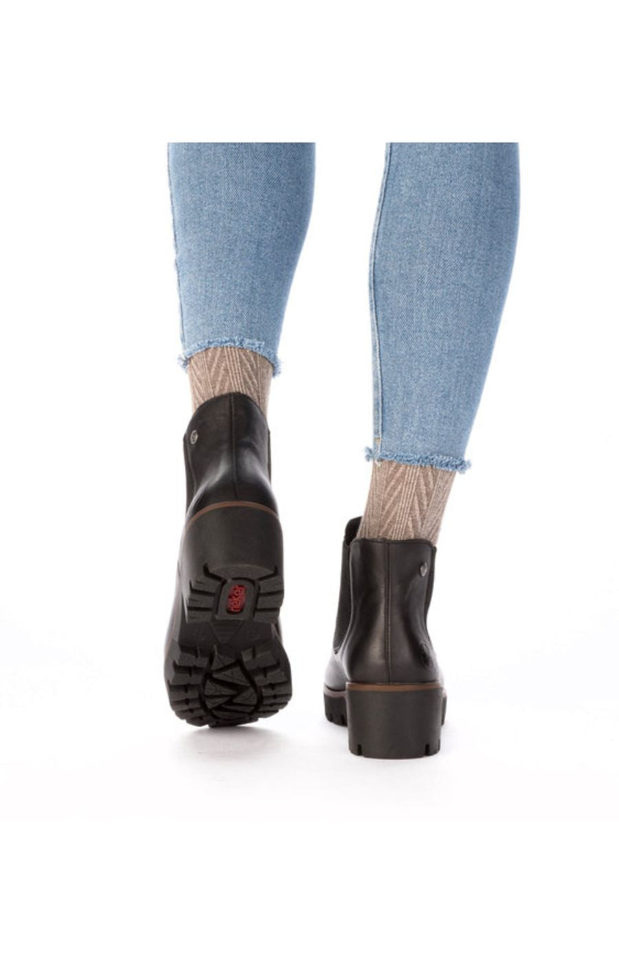 Rieker Leather Chelsea Boot in Black